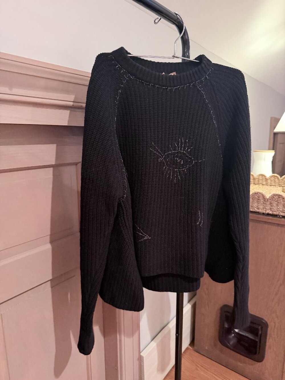 (nude) Embroidered Face Wool Sweater Black IT 44